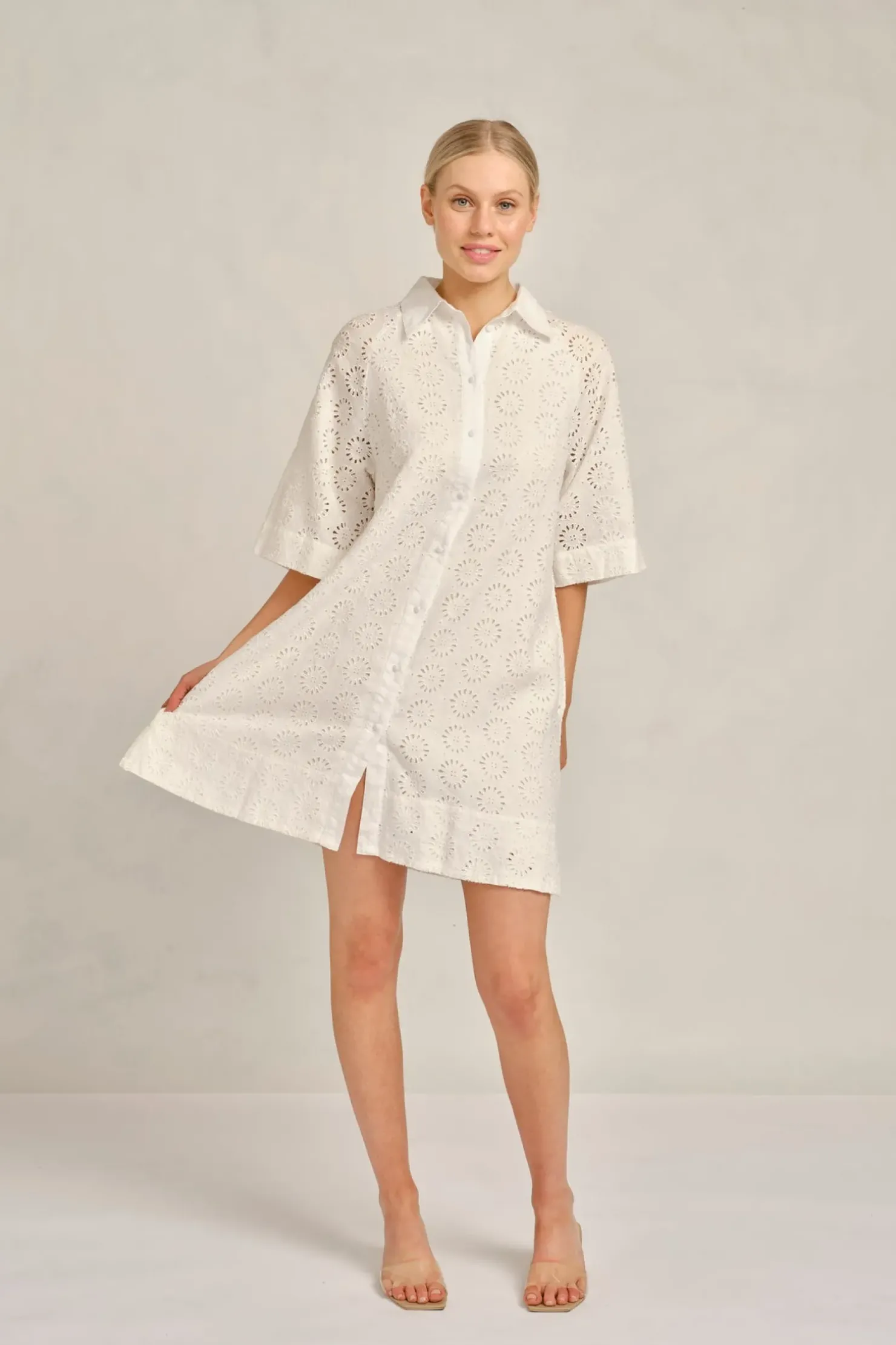 Online Alessandra Aurienne Dress Posy - White