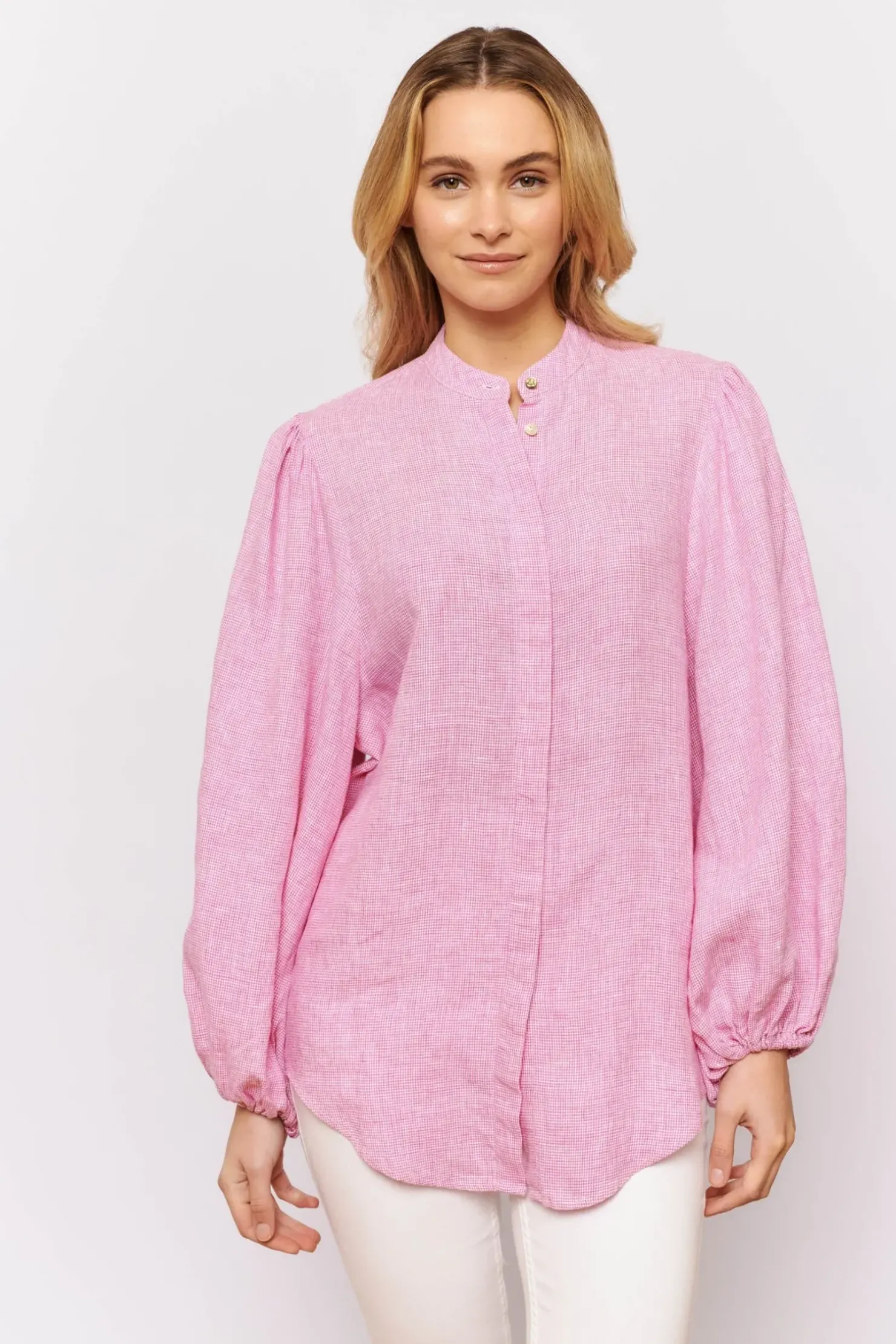 Outlet Alessandra Charade Shirt - Pink Houndstooth