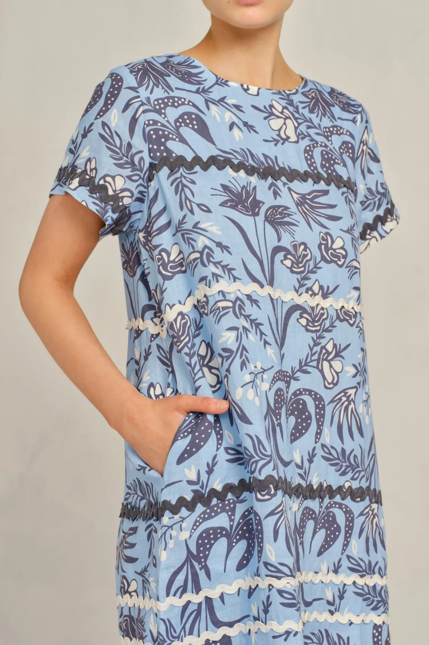 Best Alessandra Claudette Wave Dress Paradise - Cornflower