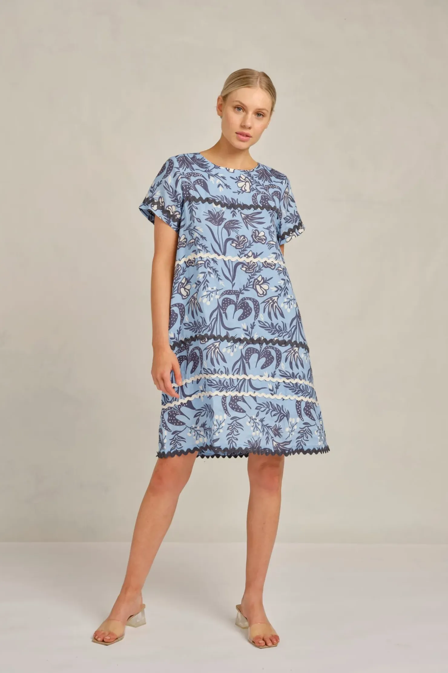 Best Alessandra Claudette Wave Dress Paradise - Cornflower