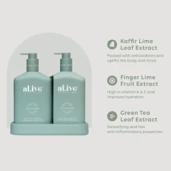 Discount Al.ive Wash & Lotion Duo - Kaffir Lime & Green Tea