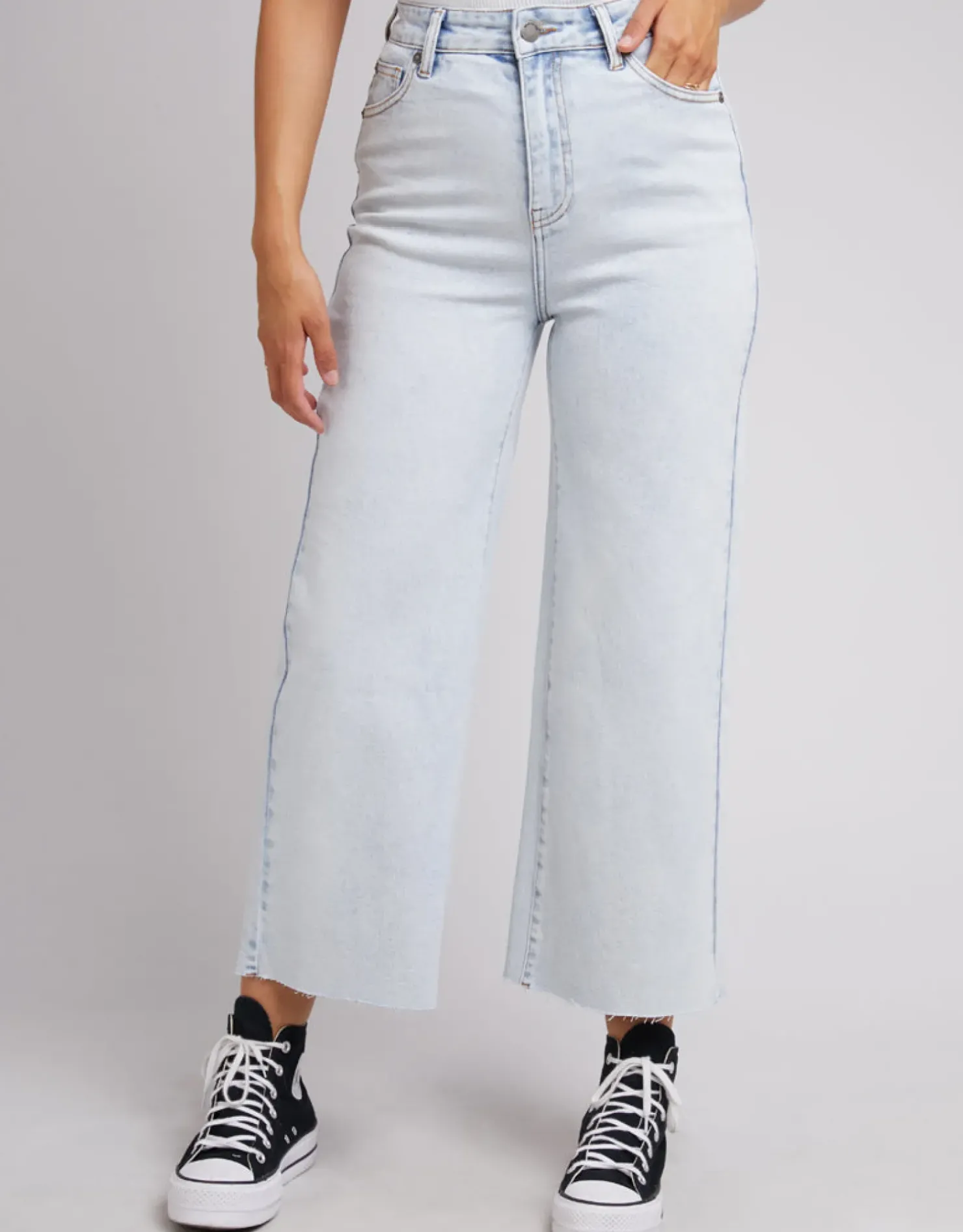 Hot All About Eve Charlie High Rise Wide Leg Jean - Bleach Denim