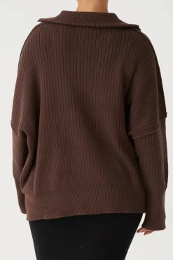 Hot ARCAA Margo Button Up Sweater - Chocolate
