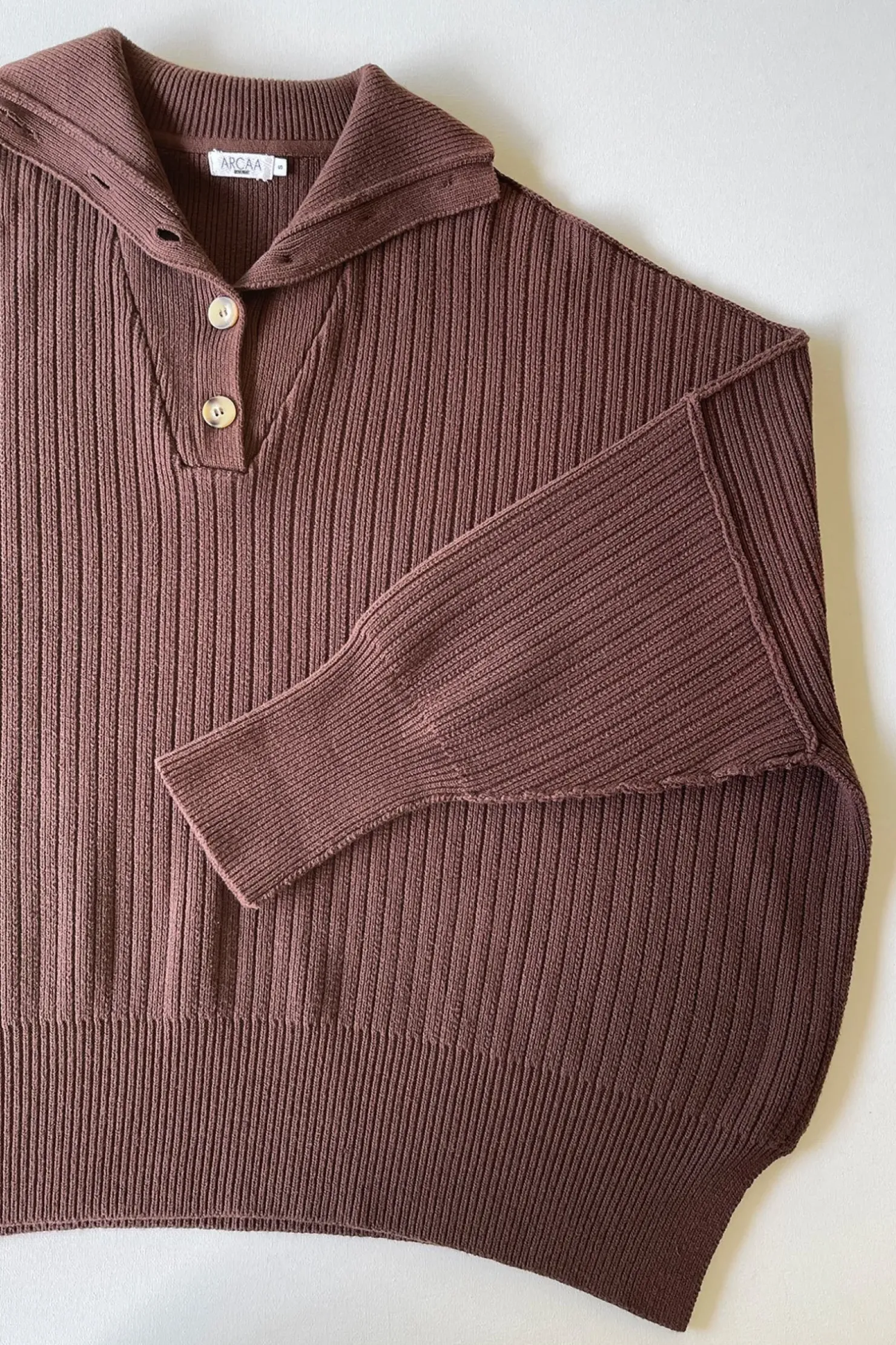Hot ARCAA Margo Button Up Sweater - Chocolate