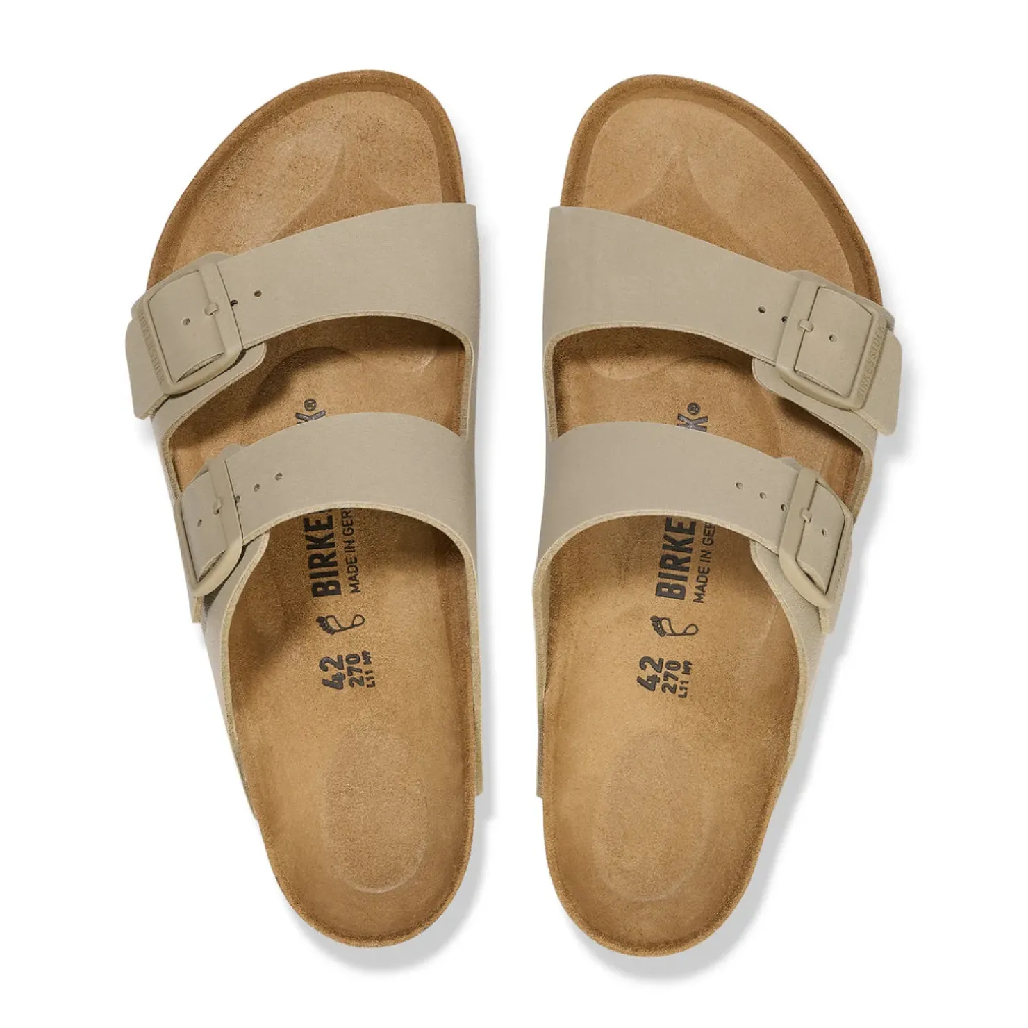 Outlet Birkenstock Arizona Faded Khaki Birko-Flor - Narrow