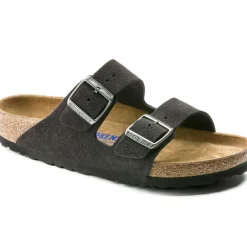 Best Birkenstock Arizona Velvet Grey Suede Leather - Narrow