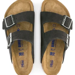Best Birkenstock Arizona Velvet Grey Suede Leather - Narrow