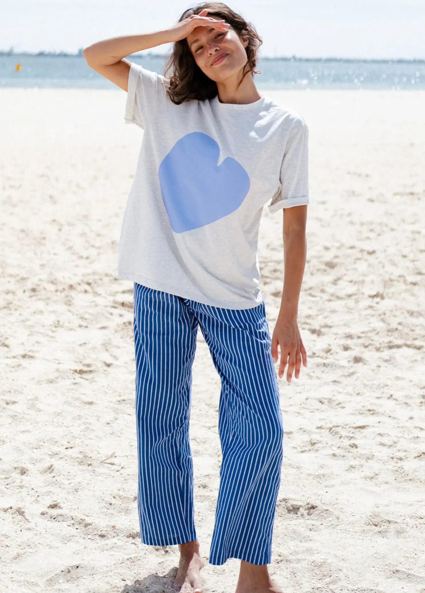 Fashion Cartel & Willow Cartel & Willow Cornflower Heart Tee - Marle/Cornflower