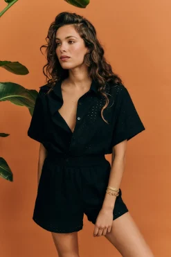 Hot Cartel & Willow Cartel & Willow Tully Shirt - Black Broderie