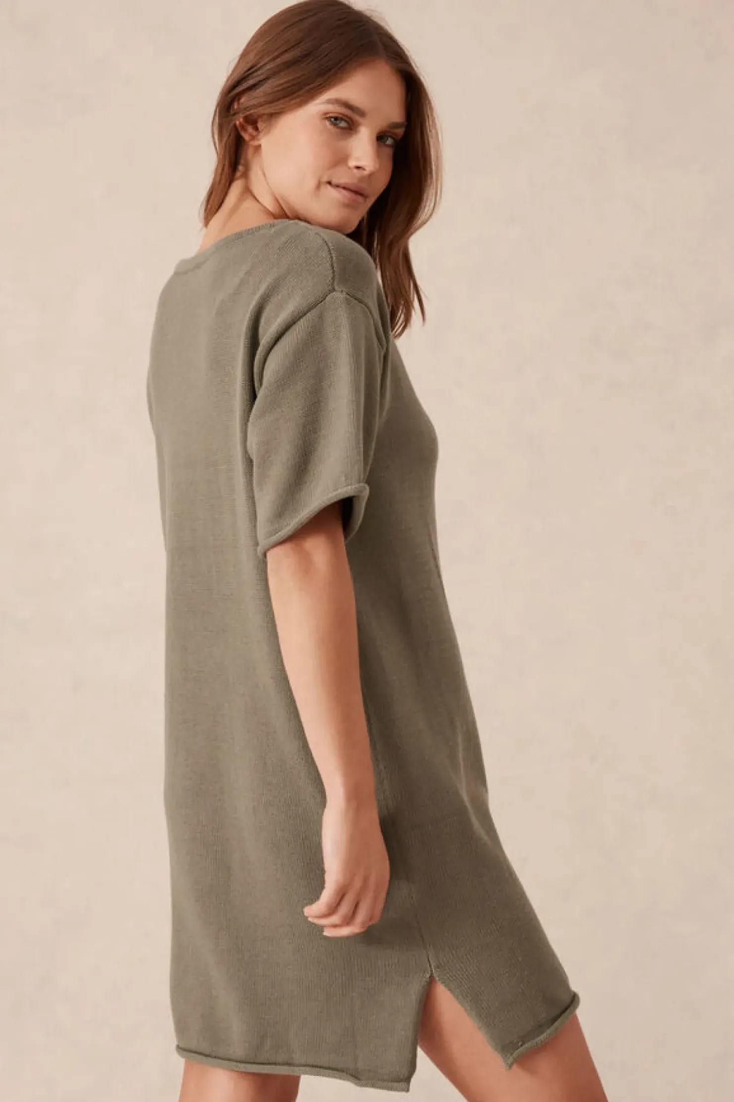 Clearance Ceres Life Boxy Knit Dress - Moss Green