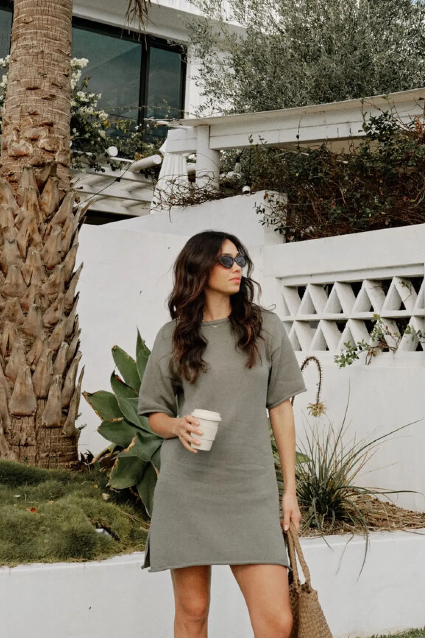 Clearance Ceres Life Boxy Knit Dress - Moss Green