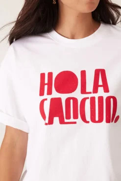 Hot Ceres Life Boyfriend Tee - Hola Cancun Heritage Red