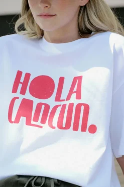 Hot Ceres Life Boyfriend Tee - Hola Cancun Heritage Red