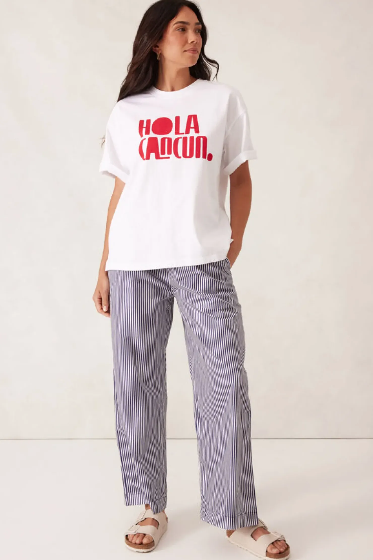 Hot Ceres Life Boyfriend Tee - Hola Cancun Heritage Red