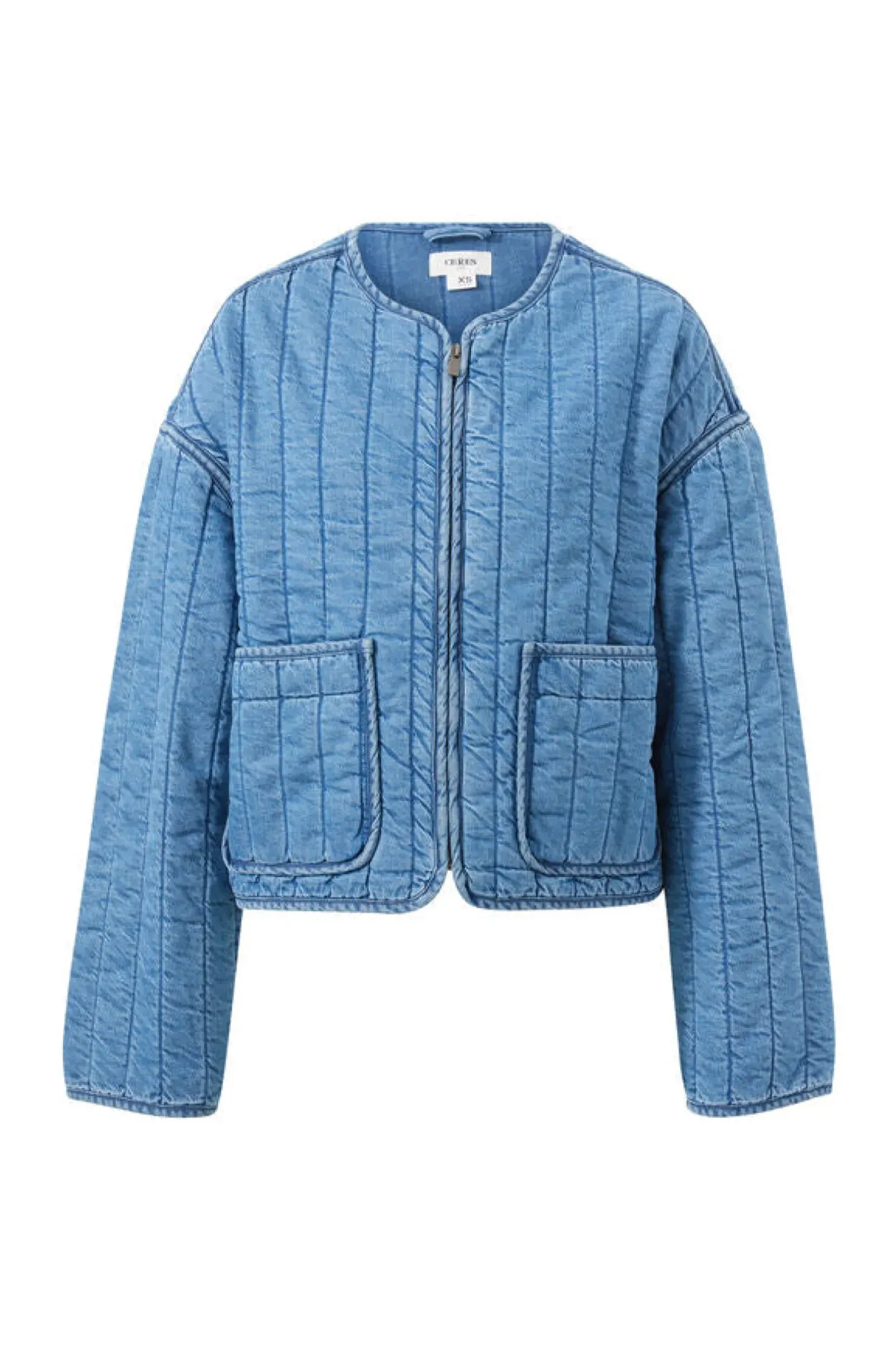 Clearance Ceres Life Comfy Quilted Boxy Jacket - Worn Blue