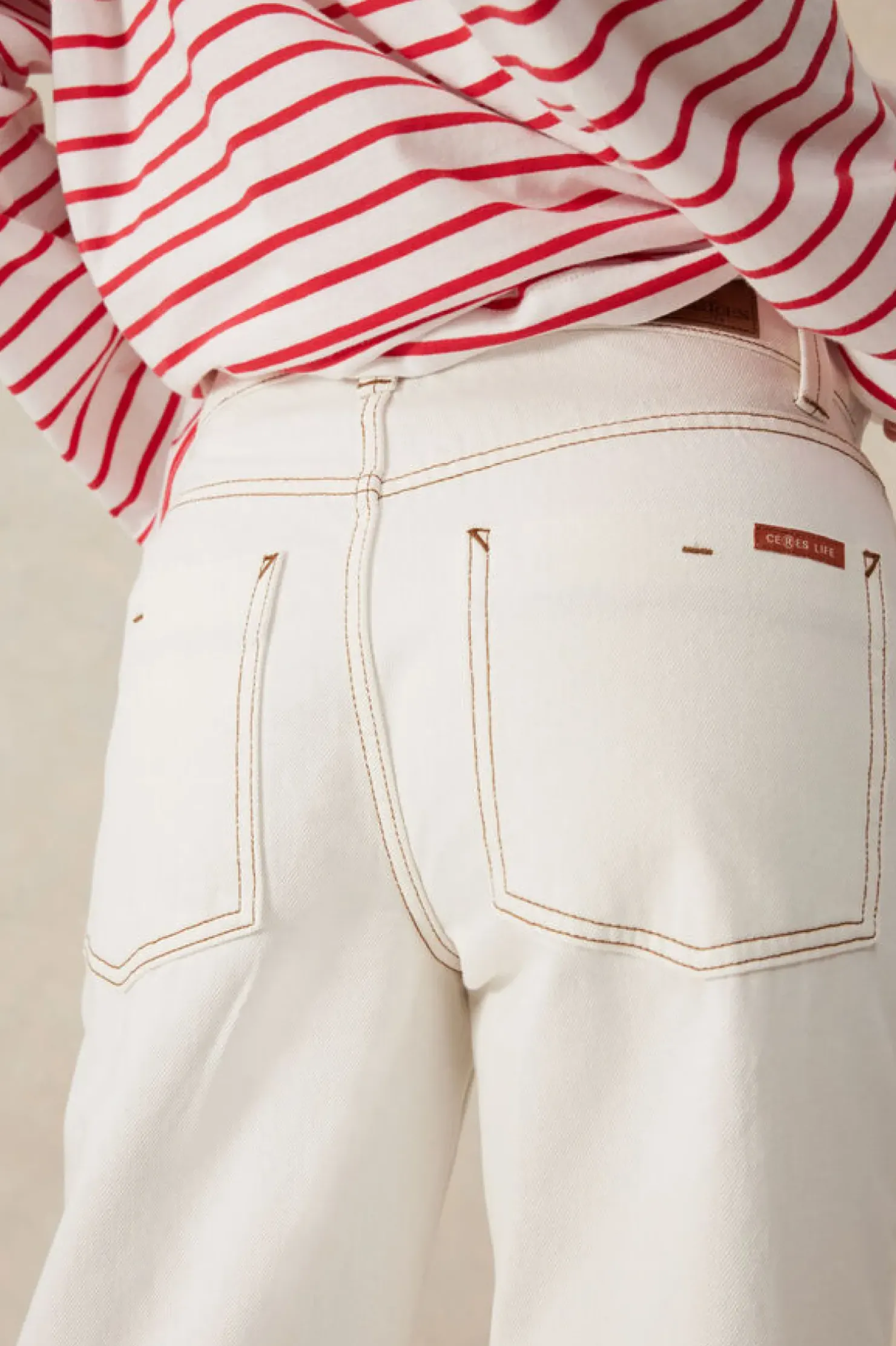 Discount Ceres Life Crop Frenchie Jean - Fresh Ecru