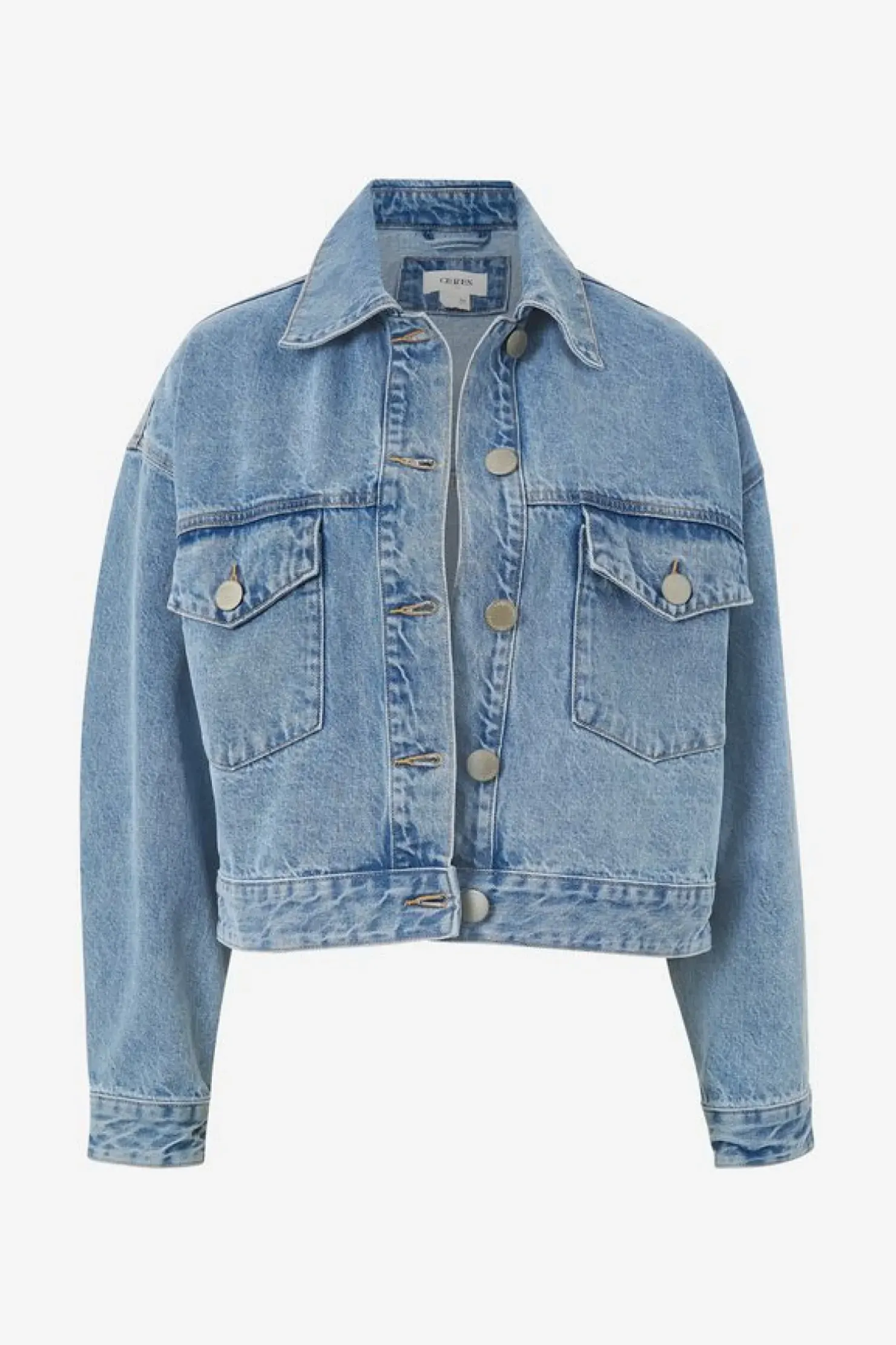 Discount Ceres Life Cropped Denim Jacket - Vintage Blue