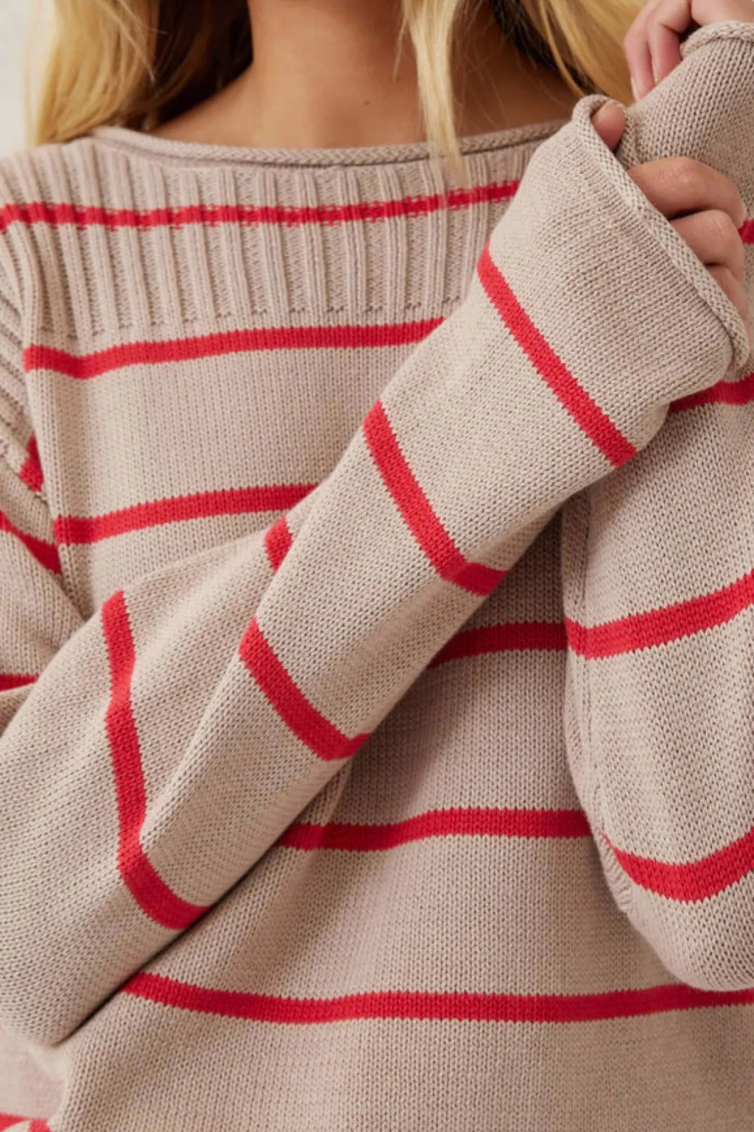 Best Ceres Life Ladder Stitch Knit - String Heritage Red Stripe
