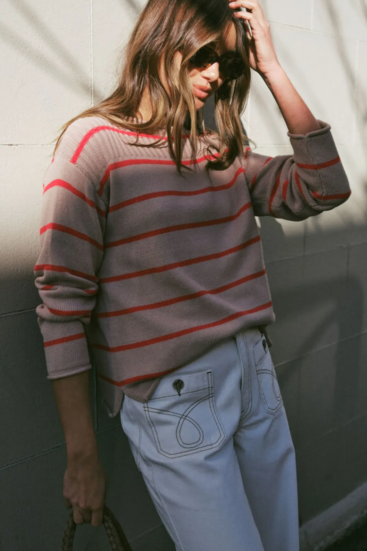 Best Ceres Life Ladder Stitch Knit - String Heritage Red Stripe