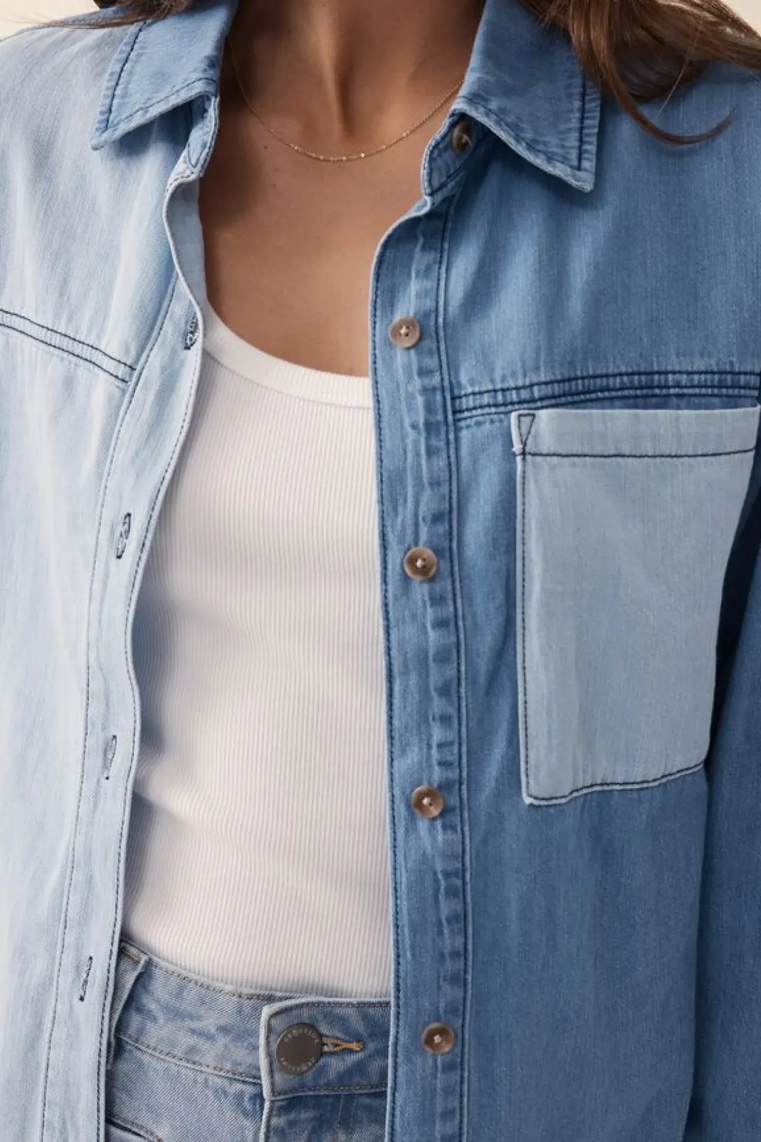Best Ceres Life Long Sleeve Denim Shirt - Indigo