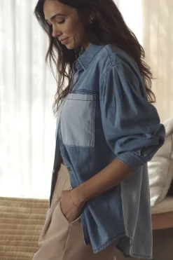 Best Ceres Life Long Sleeve Denim Shirt - Indigo