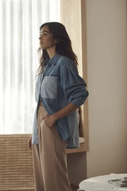 Best Ceres Life Long Sleeve Denim Shirt - Indigo