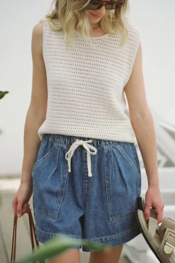 Best Ceres Life Mesh Knit Tank - Ecru