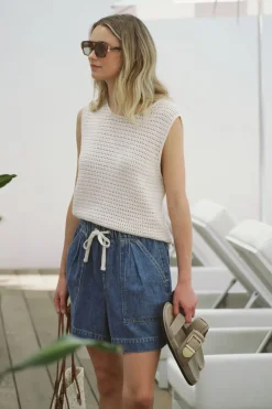 Best Ceres Life Mesh Knit Tank - Ecru