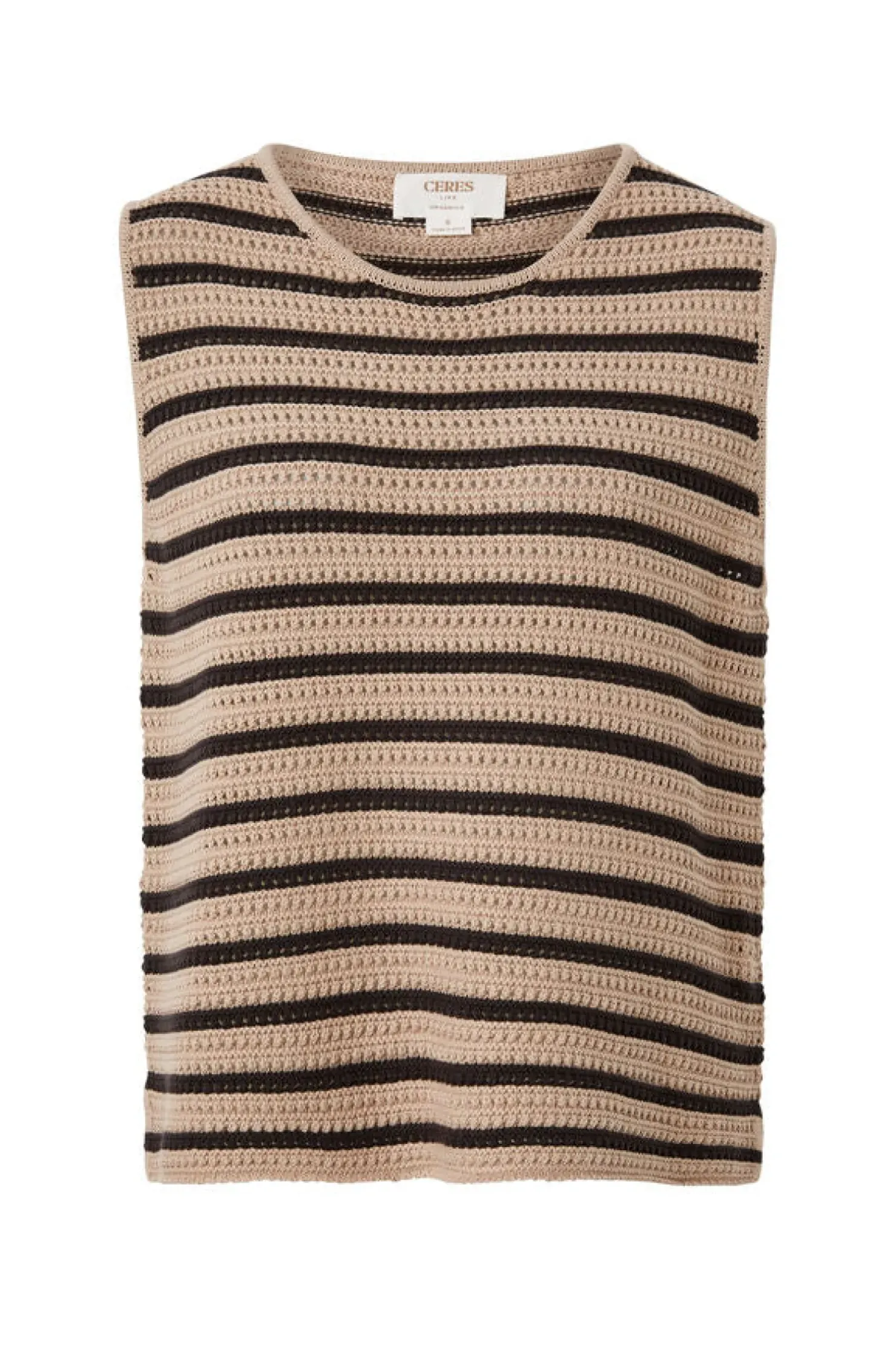 Online Ceres Life Mesh Knit Tank - String/Phantom Stripe