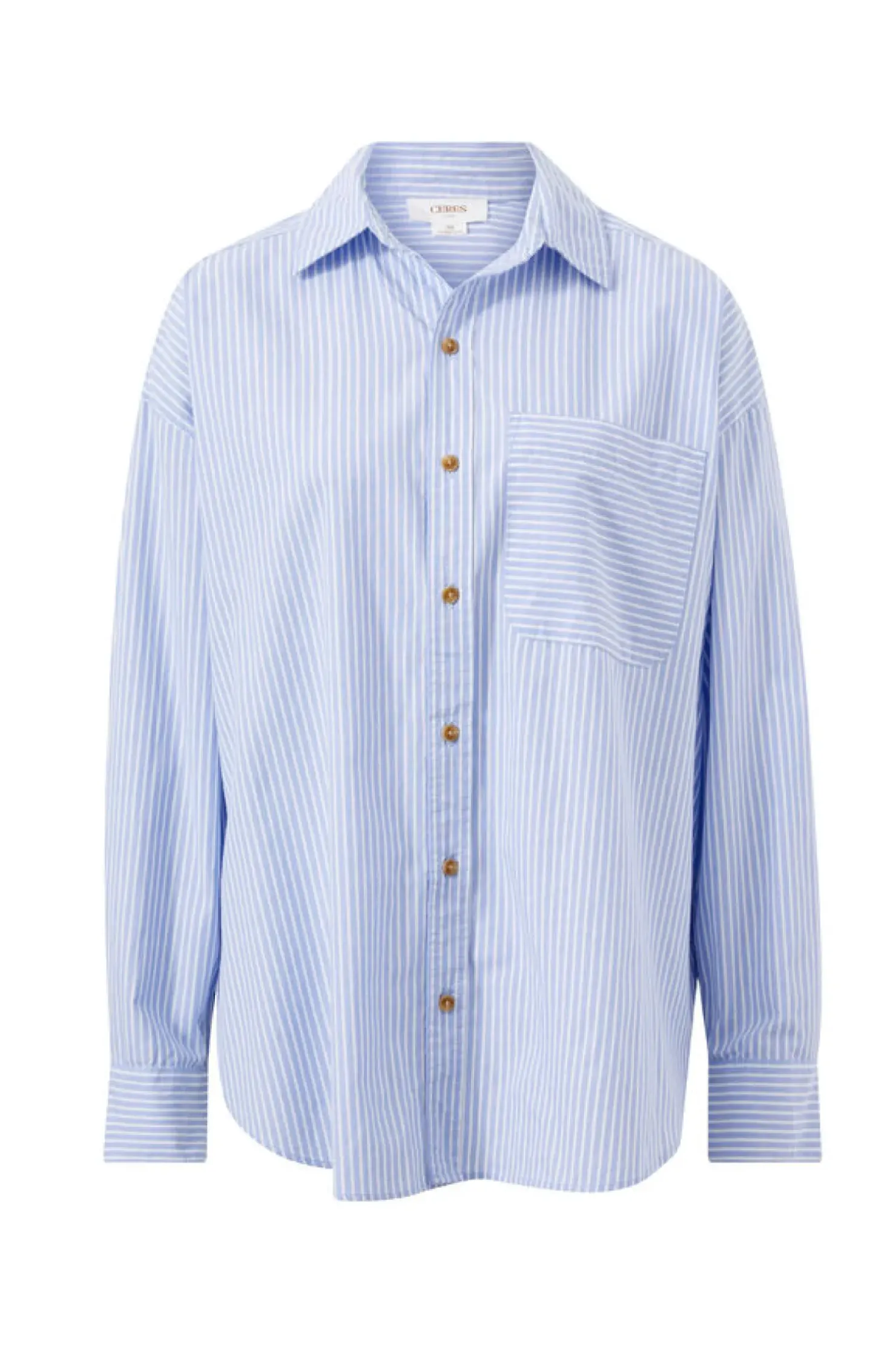 Hot Ceres Life Oversized Poplin Shirt - White Heritage Blue Stripe