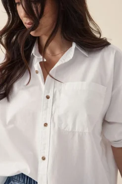 Sale Ceres Life Oversized Poplin Shirt - White