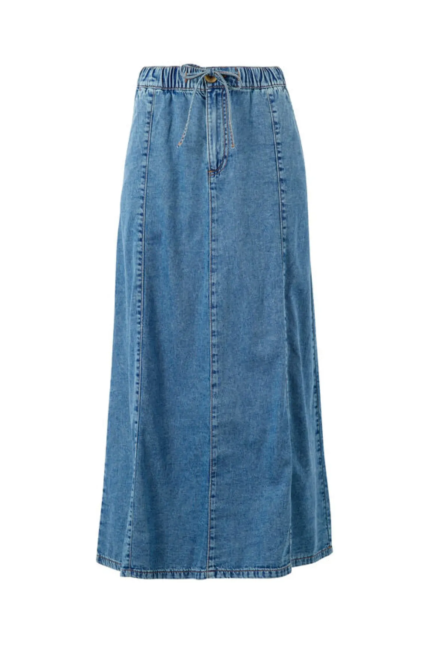 Fashion Ceres Life Panelled Maxi Skirt - Worn Blue Denim