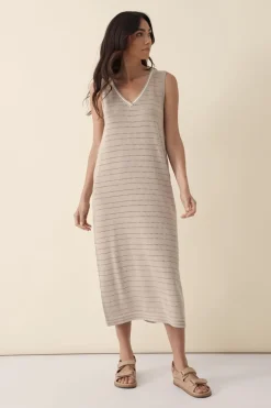 Sale Ceres Life Pointelle Sleeveless Knit Dress - String