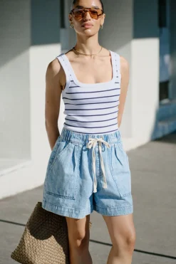 Discount Ceres Life Relaxed Everyday Short - Vintage Blue Denim