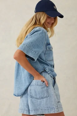 Discount Ceres Life Relaxed Everyday Short - Vintage Blue Denim