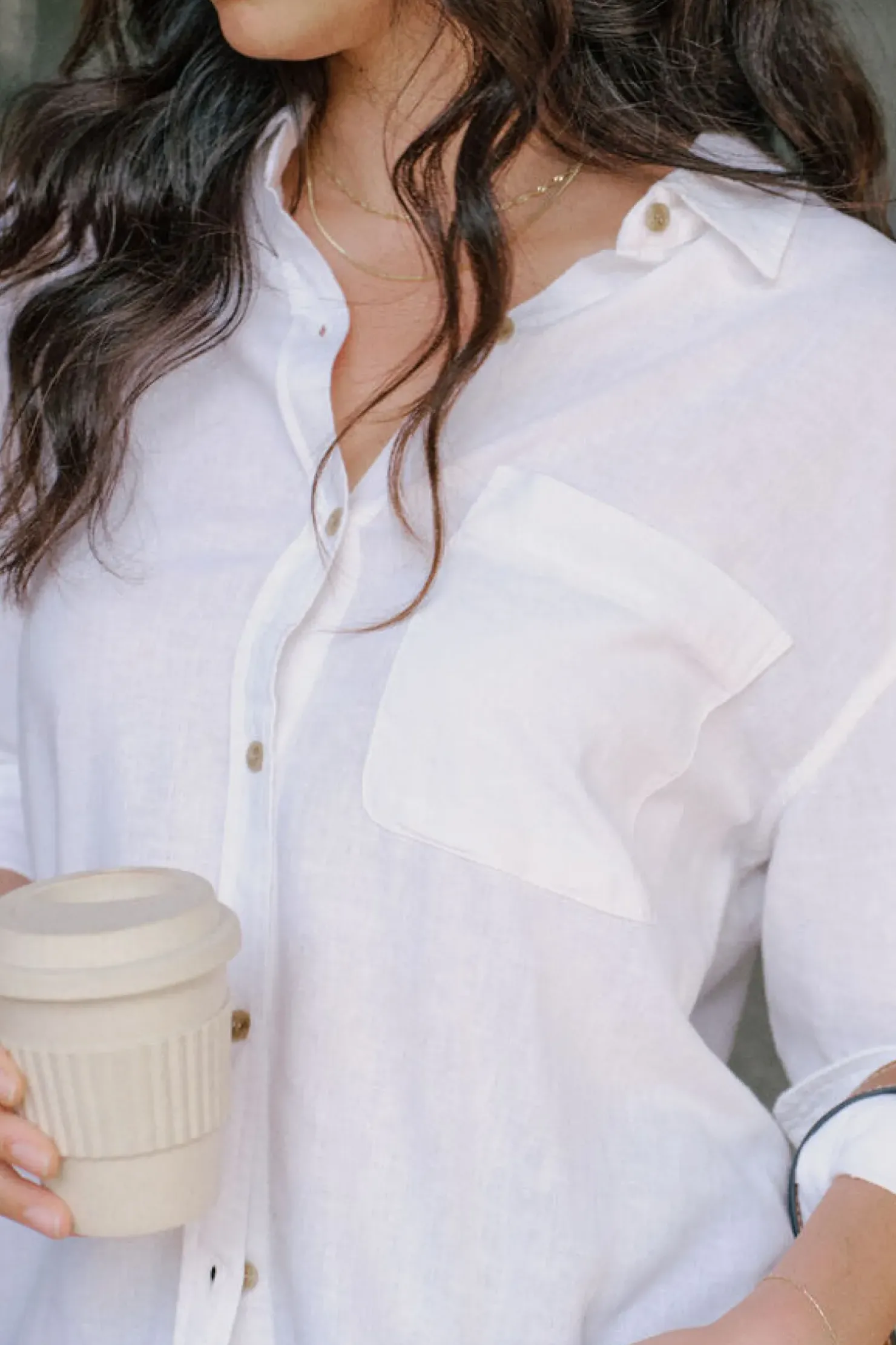 Outlet Ceres Life Relaxed Pocket Shirt- White