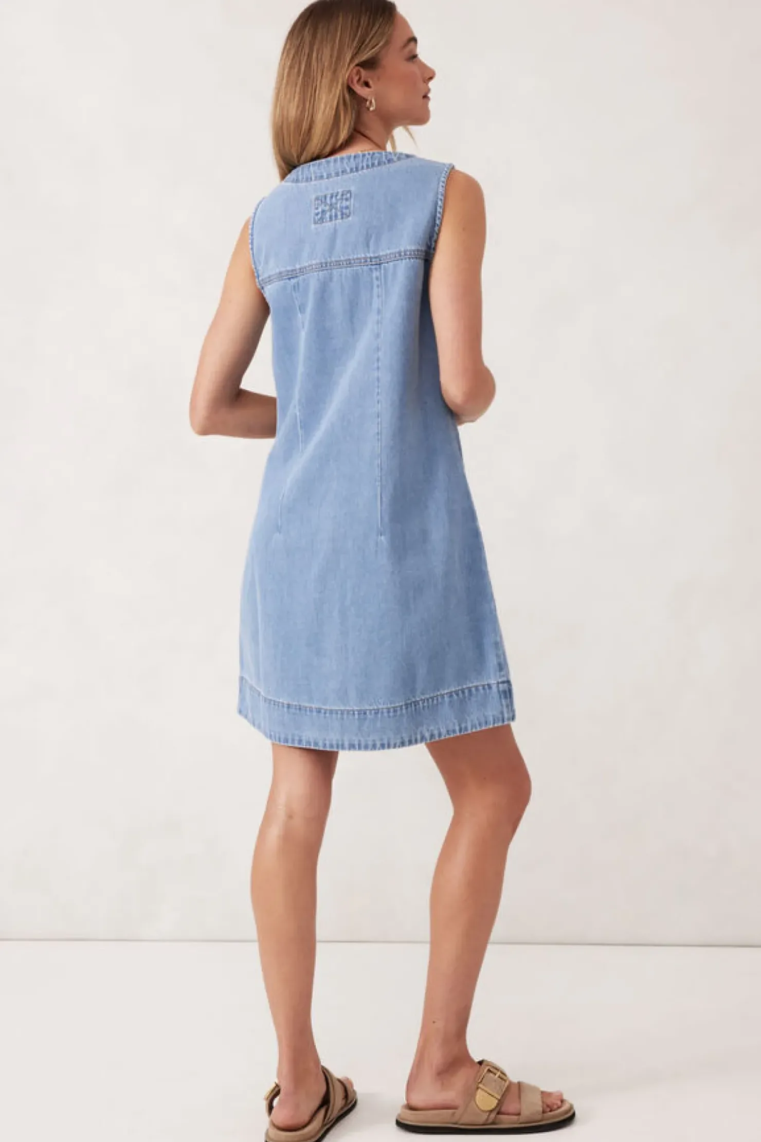 Clearance Ceres Life Seamed Mini Shift Dress - Vintage Blue