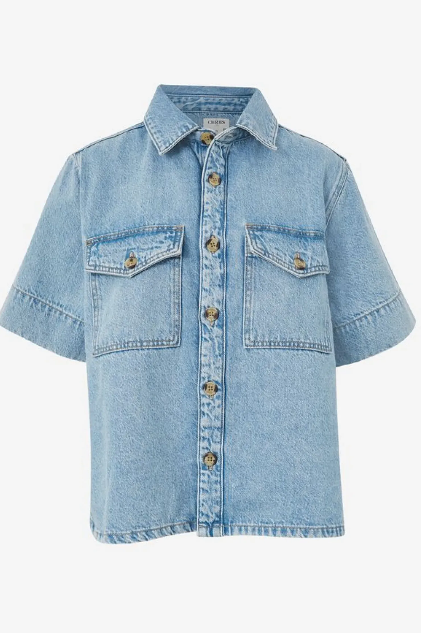Best Ceres Life Short Sleeve Boxy Shirt - Vintage Blue Denim
