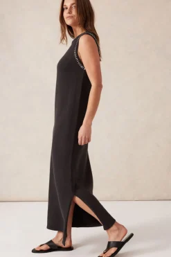 Hot Ceres Life Sleeveless Boat Neck Knit Midi Dress - Phantom