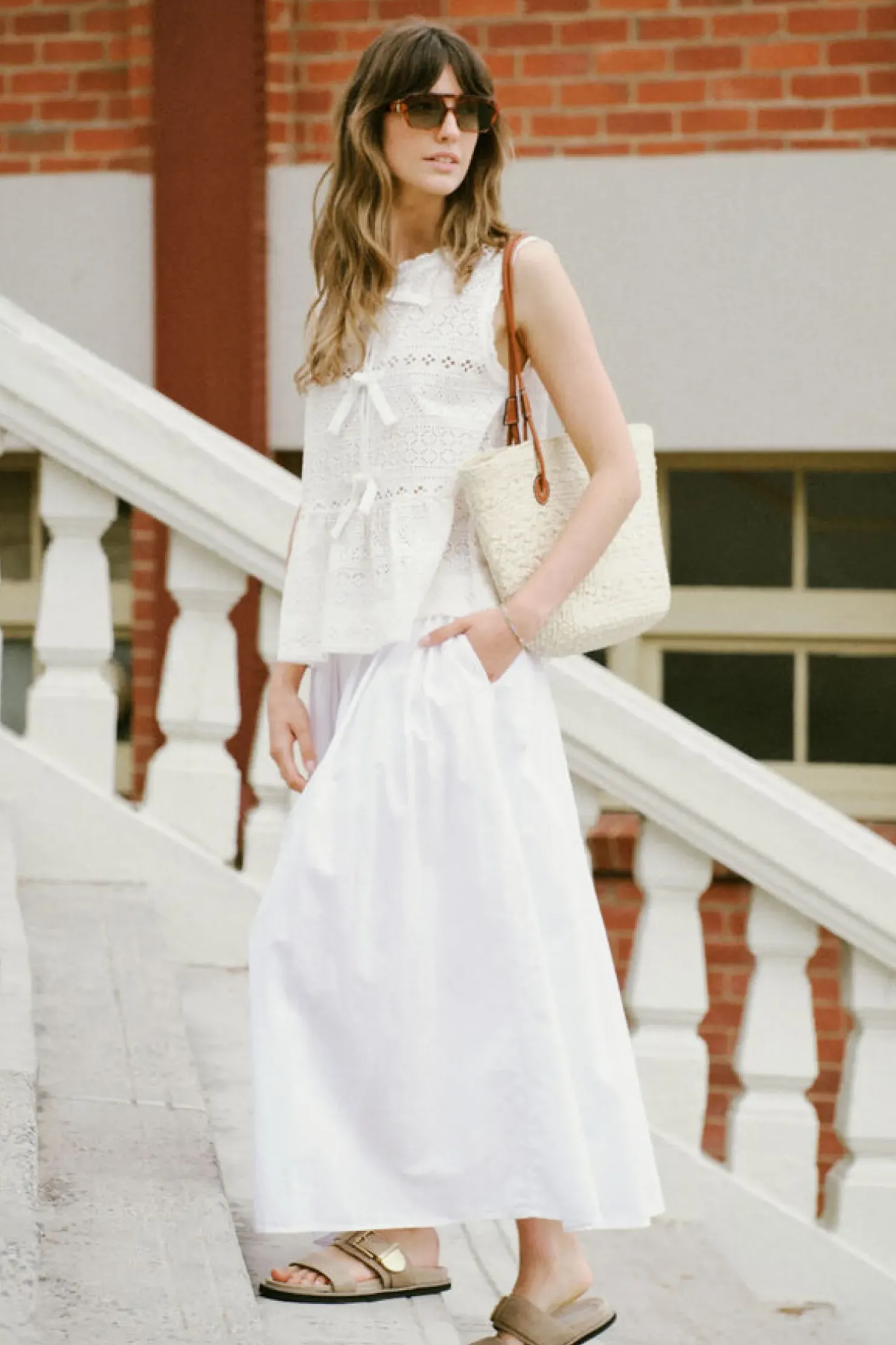 Fashion Ceres Life Sleeveless Tie Top - White
