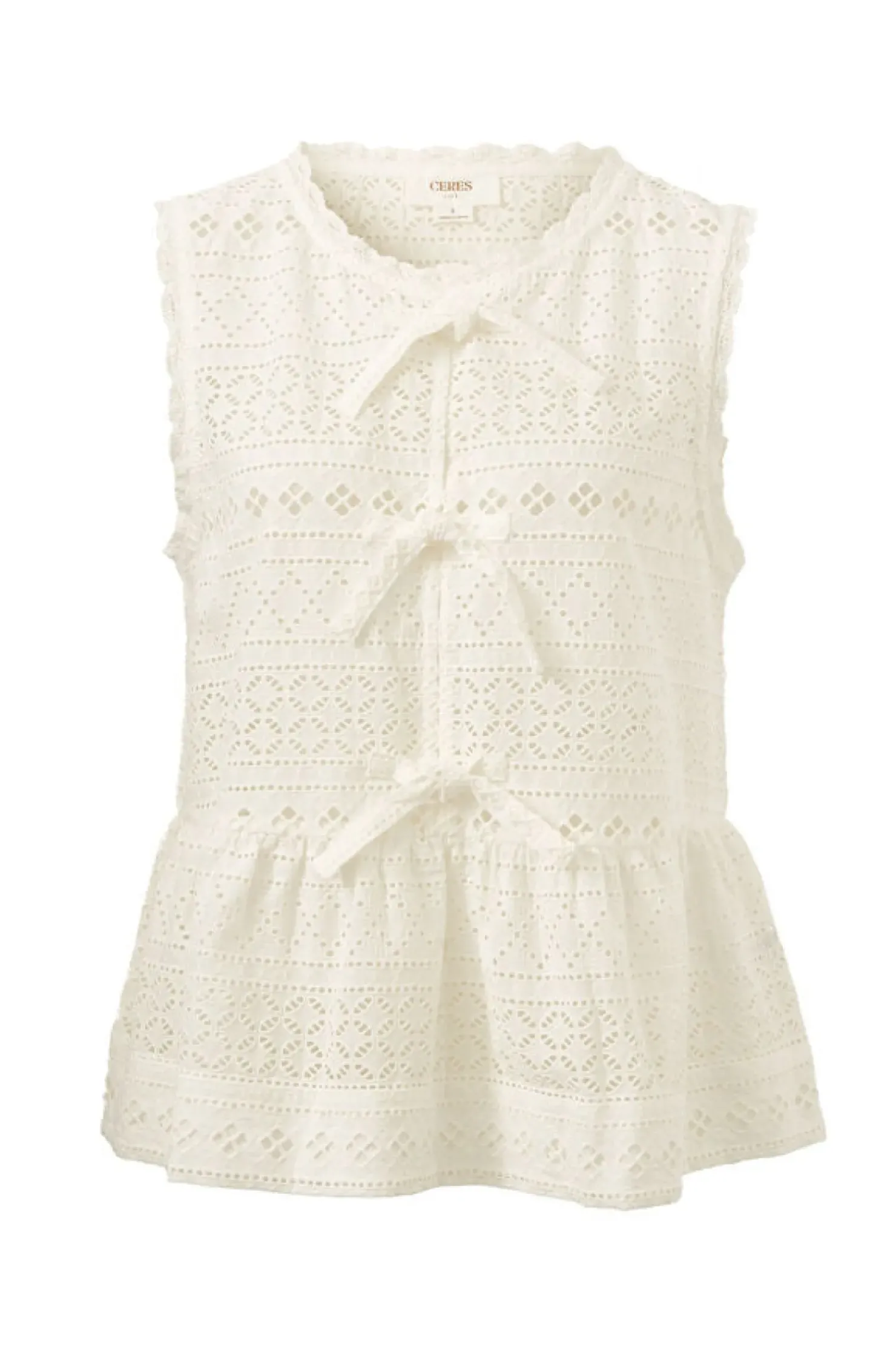 Fashion Ceres Life Sleeveless Tie Top - White