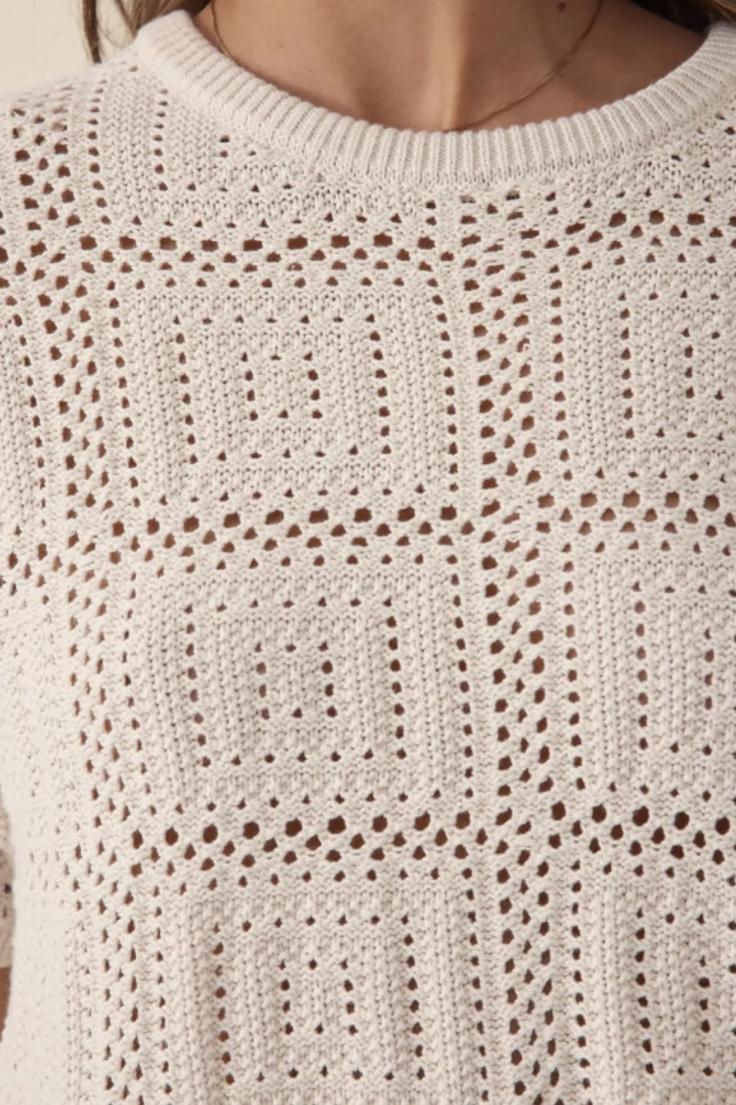 Best Ceres Life Square Knit Boxy Tee - Ecru