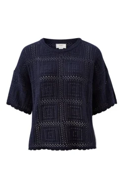 Fashion Ceres Life Square Knit Boxy Tee - New Navy
