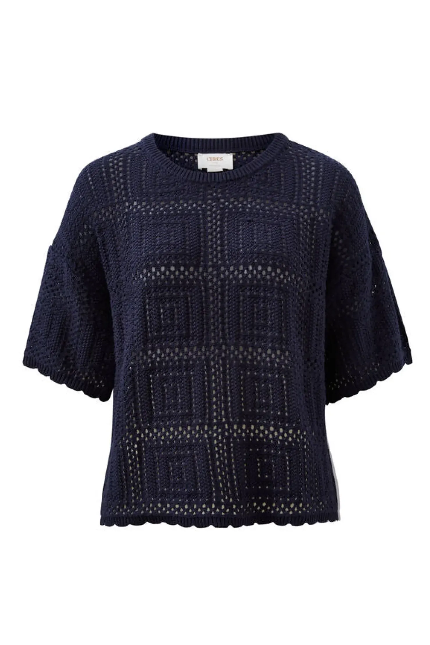 Fashion Ceres Life Square Knit Boxy Tee - New Navy