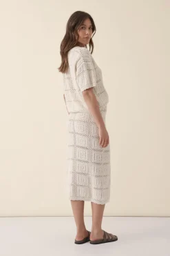 Online Ceres Life Square Knit Midi Skirt - Ecru