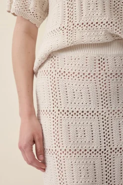 Online Ceres Life Square Knit Midi Skirt - Ecru