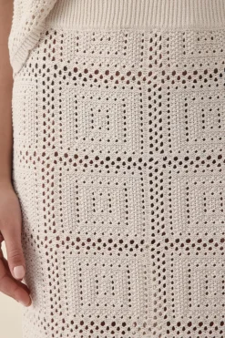Online Ceres Life Square Knit Midi Skirt - Ecru