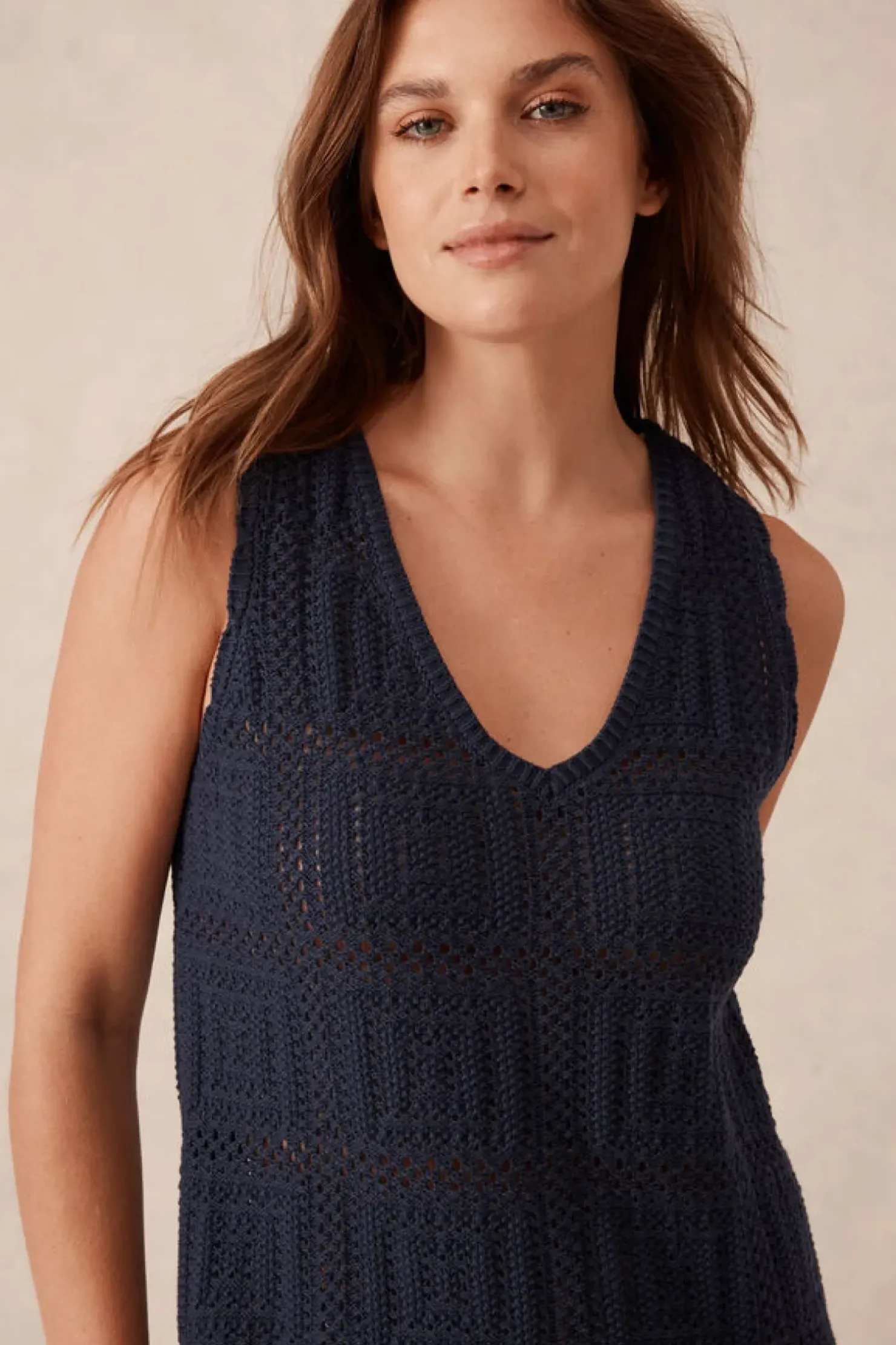 Best Ceres Life Square Knit Midi Tank Dress - New Navy
