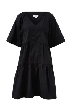 Outlet Ceres Life Tiered Poplin Mini Dress - Black