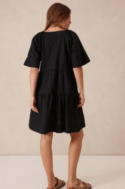 Outlet Ceres Life Tiered Poplin Mini Dress - Black